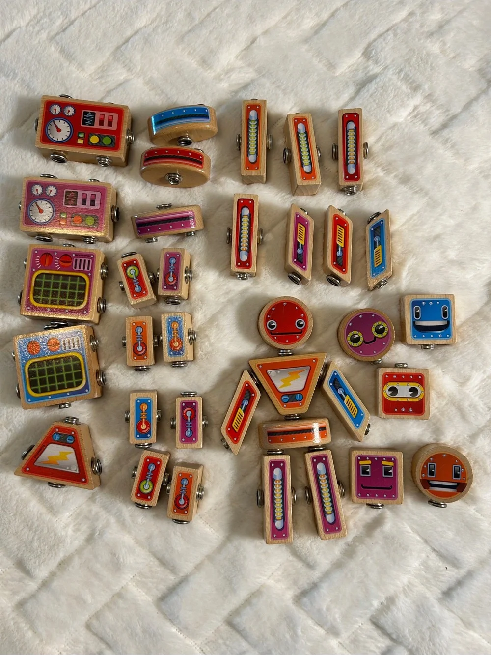 Lakeshore Learning Wooden Magnetic Robot Toy Set - 35 pieces Ages 3-5